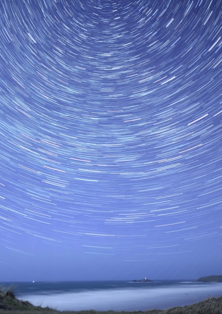 Star Trails Over Godrevy Lighthouse by David Gregory from Penzance